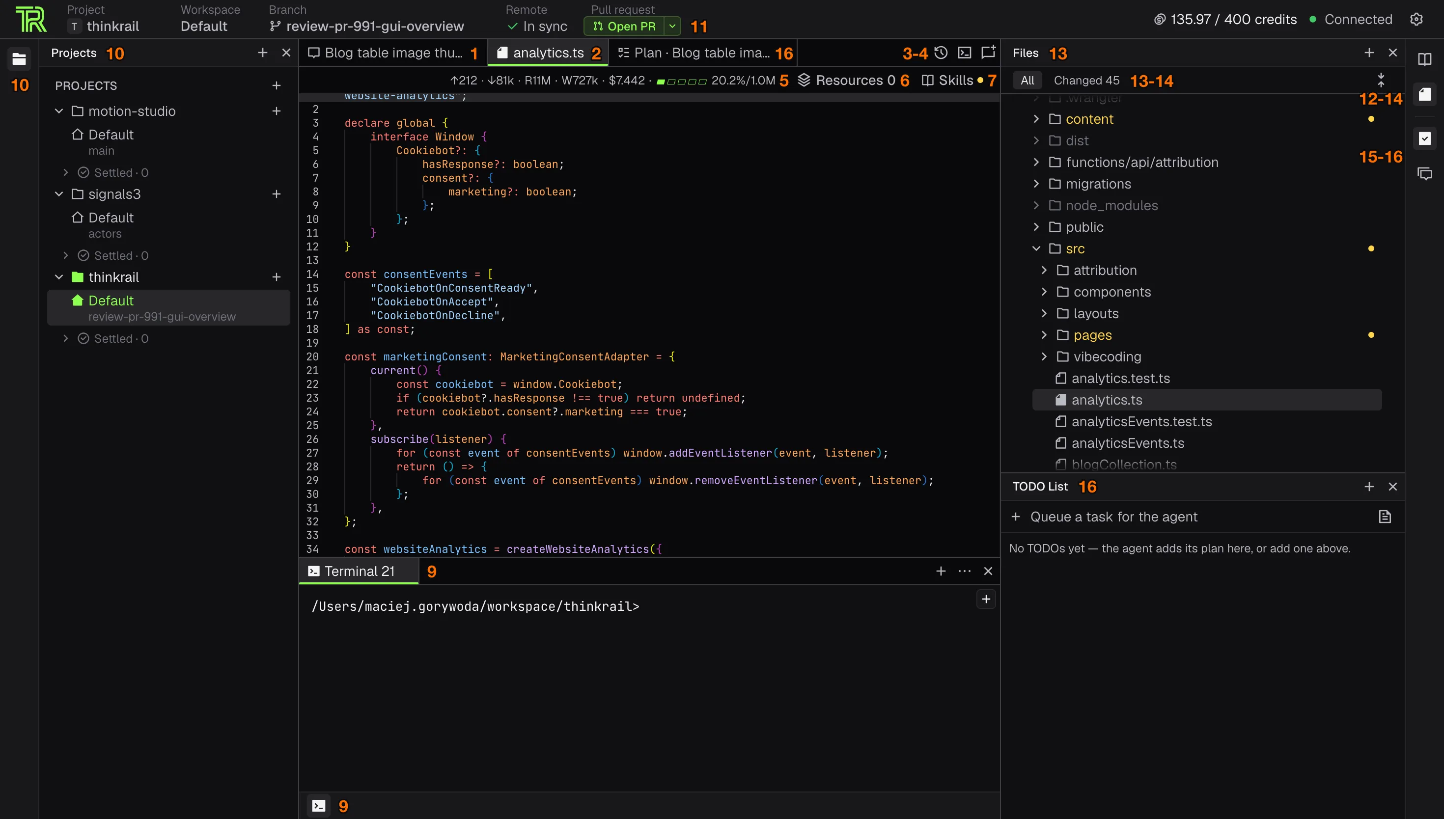 The main GUI