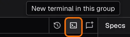 The New terminal in this group button