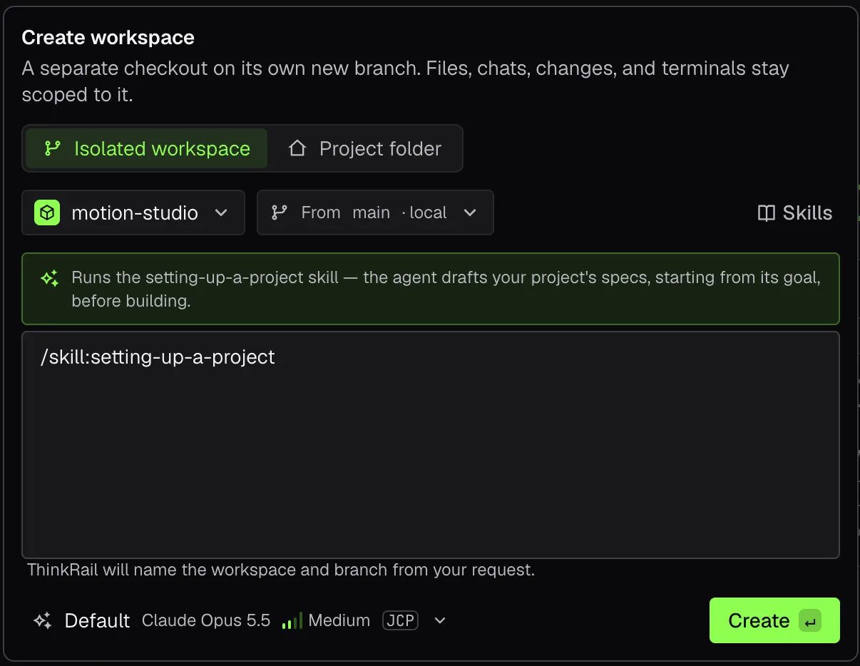 Create a workspace